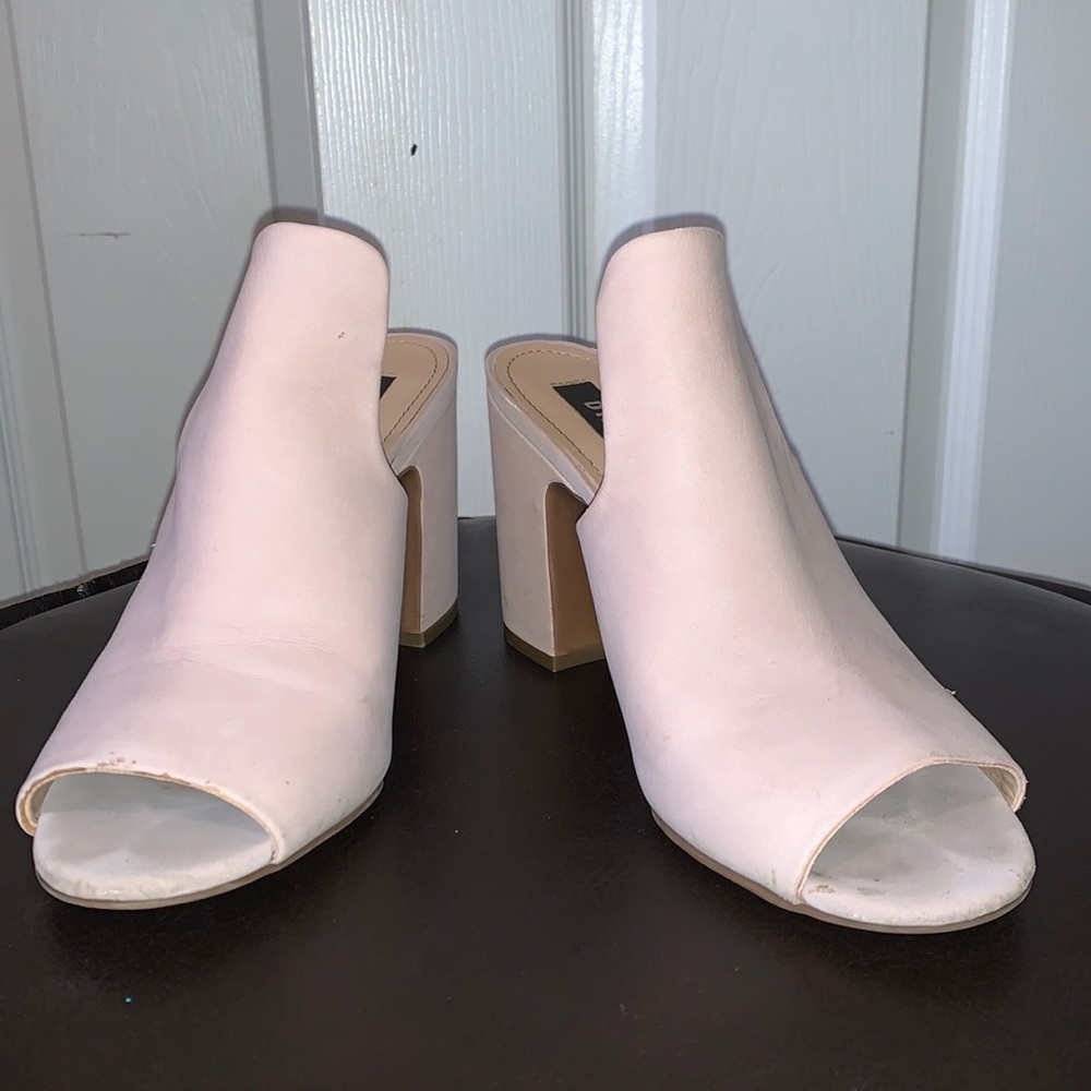 Pink Leather Wedge Heels